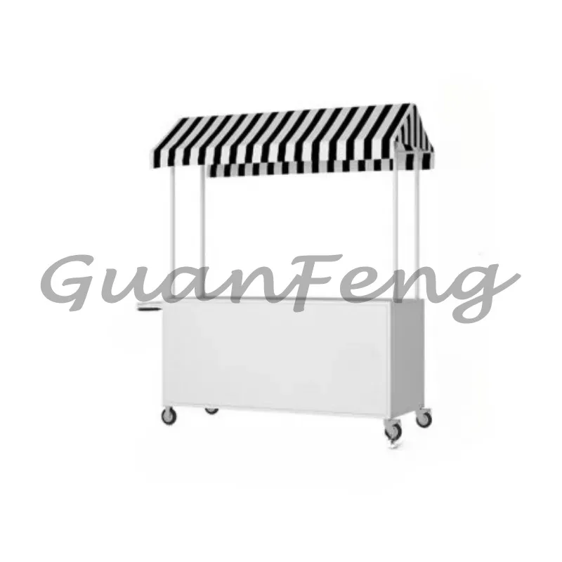 

stall cart with handrails Night market mobile snack dining Wrought iron fried skewer car Square supermarket promotion desk