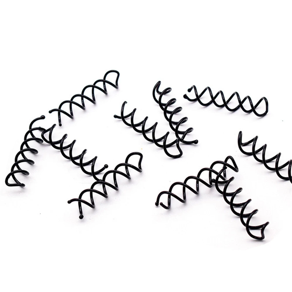 10pcs Black Spiral Hair Pin Clip Bun Stick Non-Scratch Round tip Spin Screw Twister Barrette DIY Hair Styling tools black