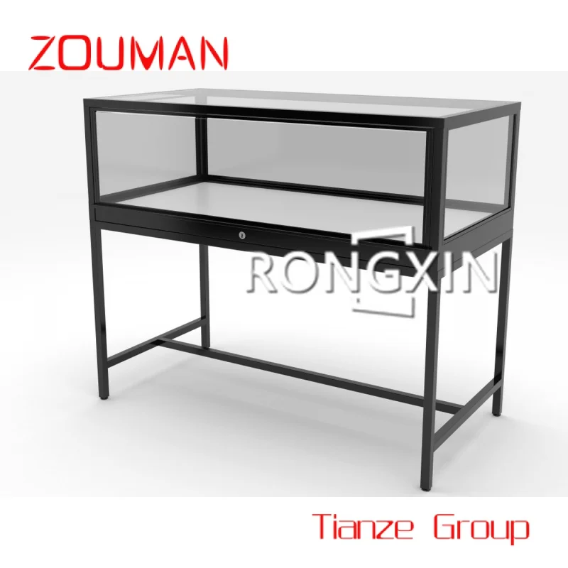 Custom , Luxury watch Showroom Counter locable Jewelry Vitrine Showcase Glass Jewellery Display Cabinet table