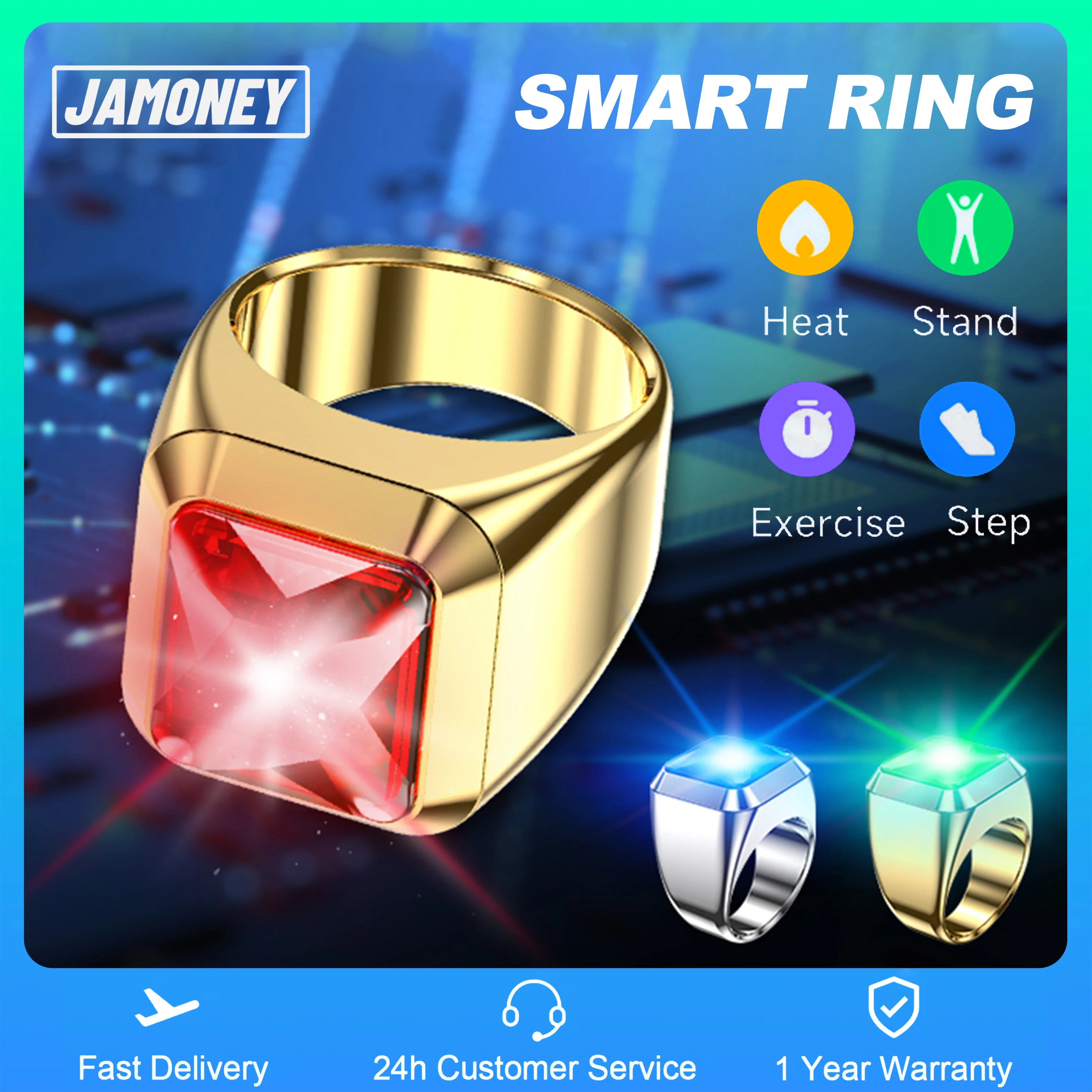 Newly Designed IP68 Waterproof Smart Ring Support Receive Incoming Calls Information Charging Breathing Light Reminder R1 Ring