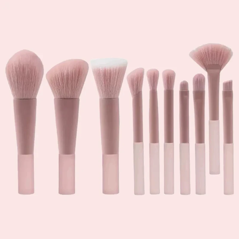 Christmas gift New Mini Makeup Brush Set 10PCS Eyeshadow Loose Powder Brush Travel Portable Soft Hair Makeup Tools