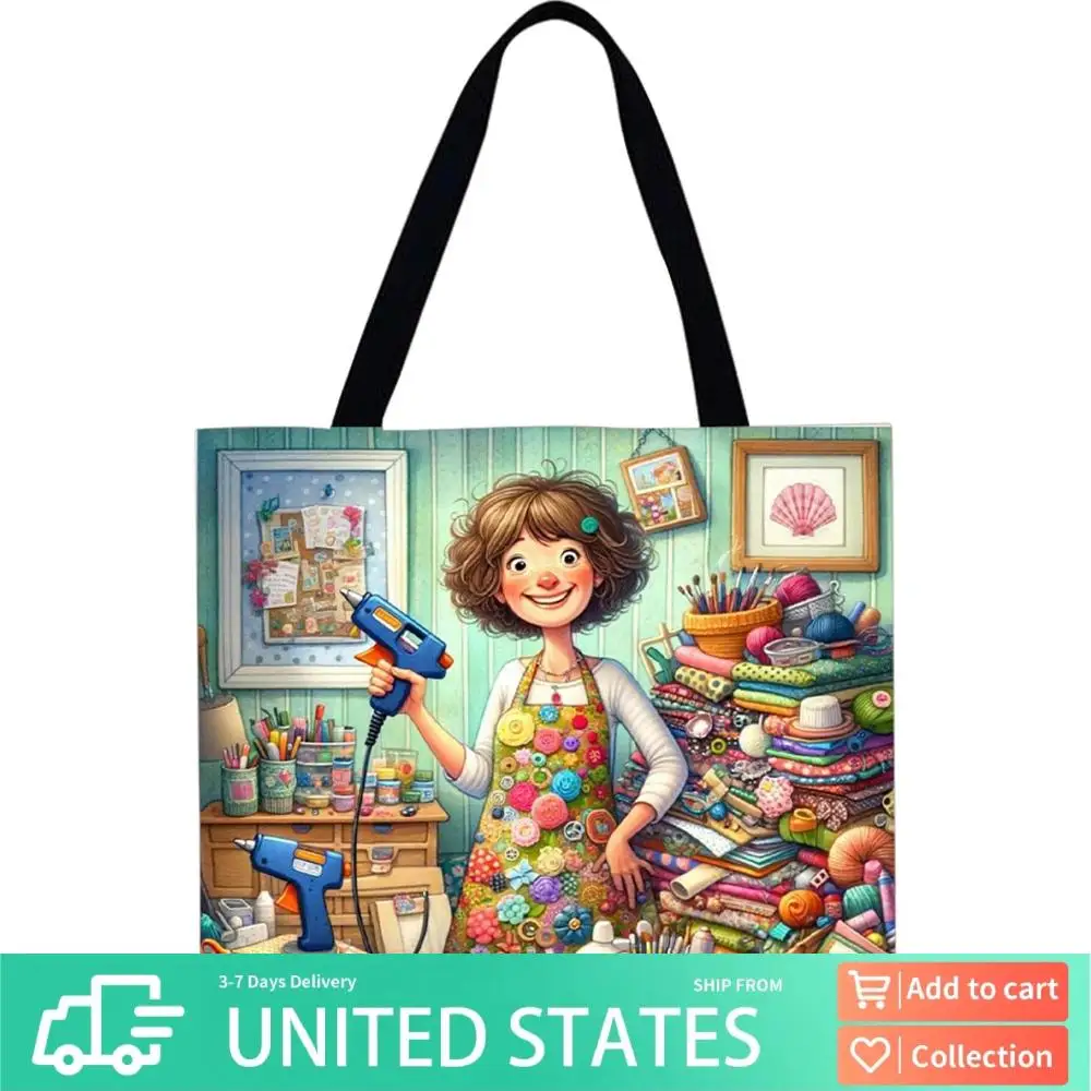 

4 шт., льняная большая сумка для девочек, большая вместительная женская сумка на плечо для покупок