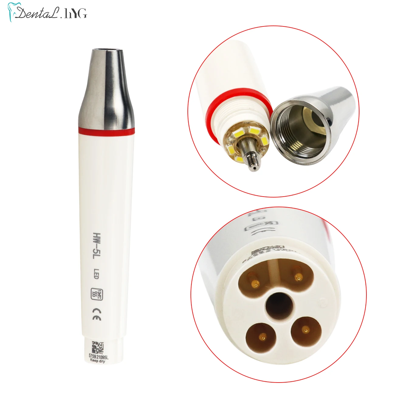 HW-5L Dental Ultrasonic Piezo Scaler Handpiece Detachable Teeth Whitening Scaler Handle Piezon Scaling Fit For WOODPECKER EMS