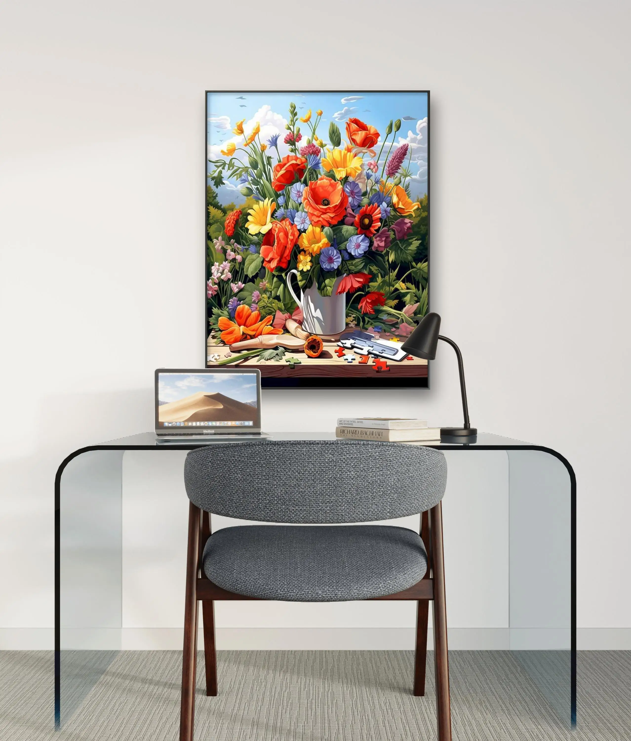 زهرة الرقمية النفط اللوحة قماش DIY كيت الاكريليك الطلاء زهرة التلوين الرقمي ديكور المنزل هدية #3