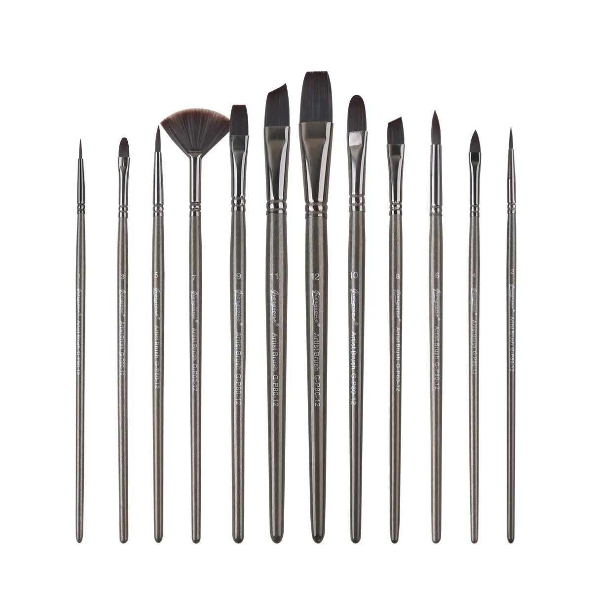 conjunto-de-6-12-pinceis-de-Oleo-com-pontas-multiplas-cerdas-de-nylon-cinza-cabo-de-madeira-curto-ferramenta-para-pintura-em-aquarela-e-acrilica-suprimento-para-artistas