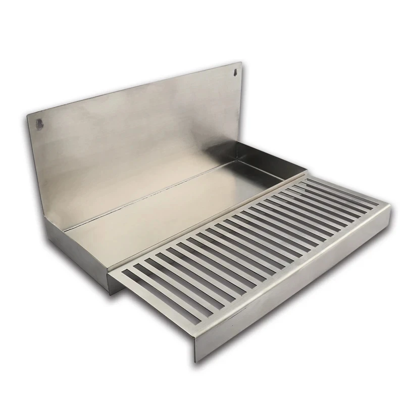 Beer Dripping Tray Cut-Out Surface Mount Stainless Steel Drip Tray No Drain Kegging Equipment Bar Accessories