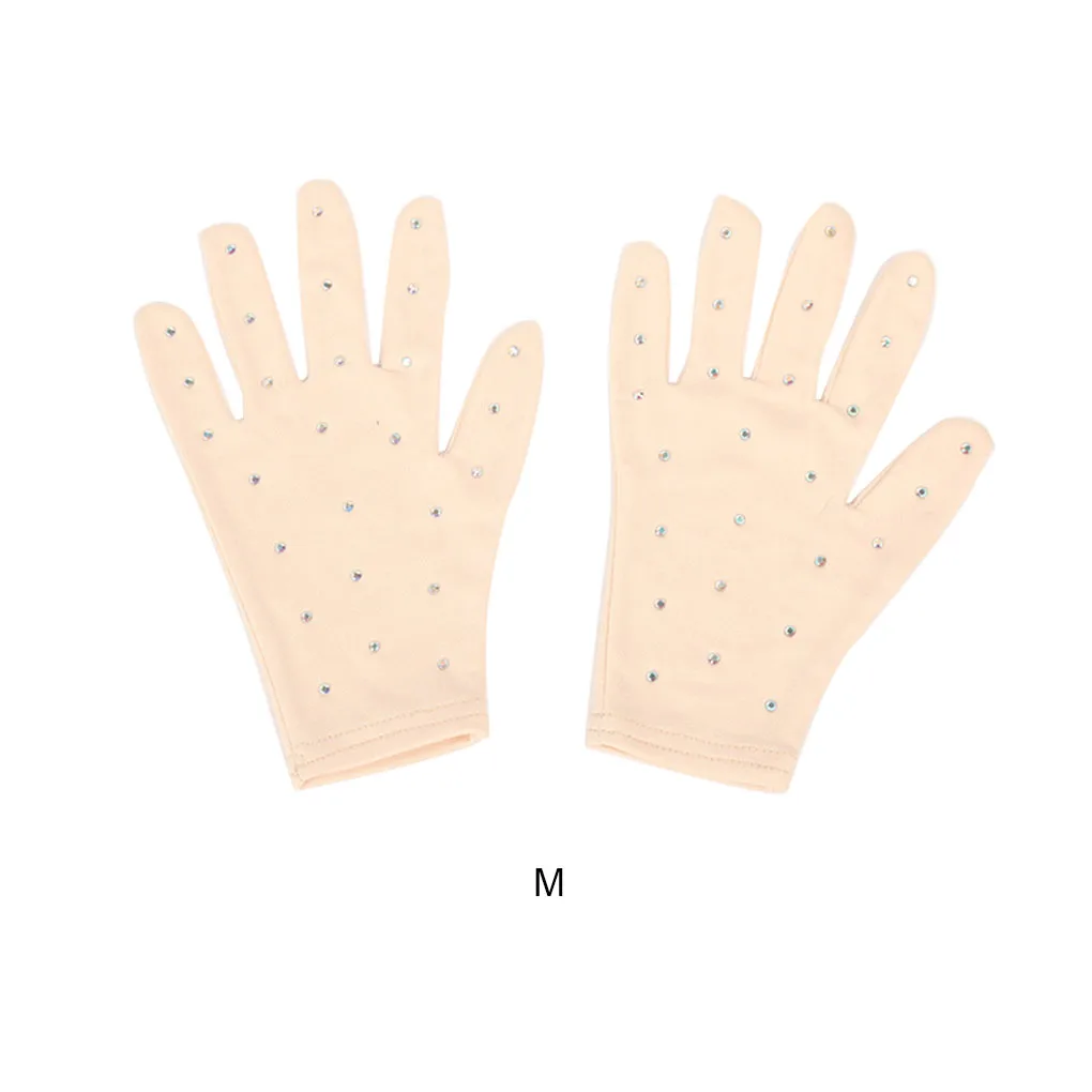 قفازات المعصم للتزلج على الجليد، قفازات كريستالية، أداء التزلج باللون الأسود L