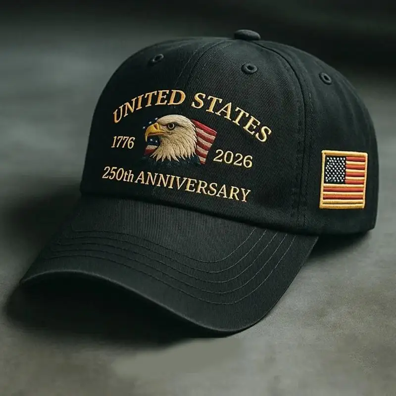 

L5YA United States 250th Anniversary Hat, Adjustable Cotton Printed Patriotic Baseball Cap for Men Women Anniversary