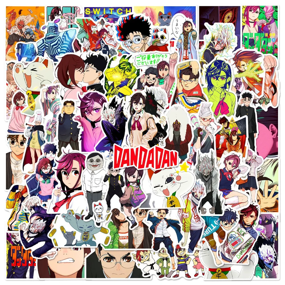 

60/55/50/pcs Dandadan Anime Stickers Momo Ayase Okarun Sticker Laptop Skateboard Diy Scrapbook Guitar Phone Decoration Sticker