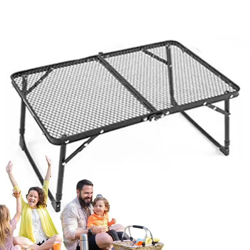 Folding Camping Table Outdoor Grill Tables for Outside BBQ Metal Outdoor Table Camping Grill Table for Camping Picnic and BBQ