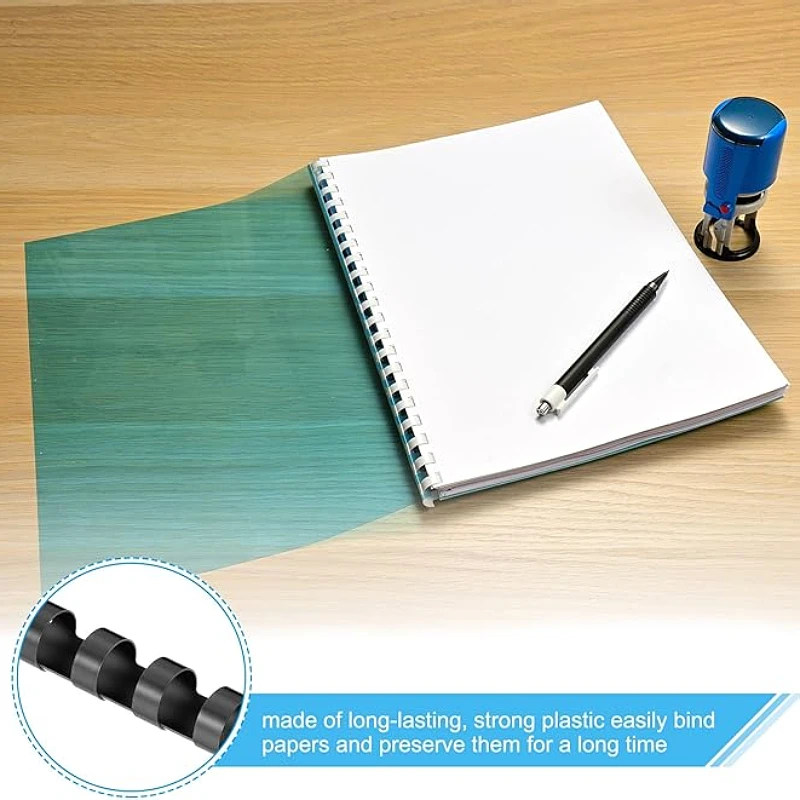 تجليد حلقة مطاطية لفائف مشط بلاستيكي نوع 21 حلقة مستديرة مكتب النص عقد ملزم 100 قطعة