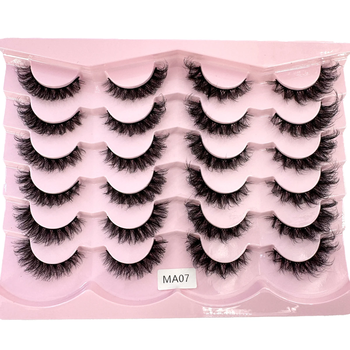 Neu12 Paar natürliche flauschige 3D-Nerzwimpern falsche Wimpern Make-up-Set Nerzwimpern Verlängerungswimpern Natürliche kurze Wimpern