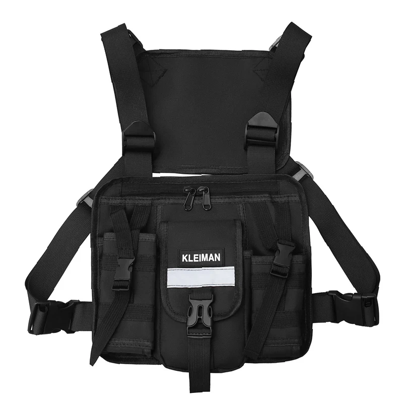 Bolsas de aparejo de pecho para hombre, chaleco deportivo multifunción, paquetes de pecho, bolsa de cintura de almacenamiento de viaje informal,