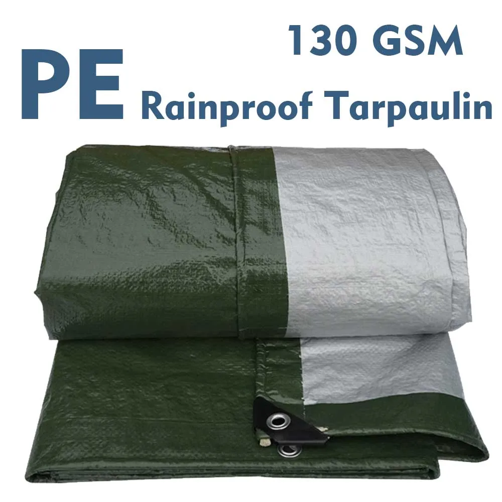 

130GSM PE Tarpaulin Mesh Waterproof Rainproof Cloth Anti-UV Sun Shade Net Outdoor Garden Gazebo Canopy Awnings Car Truck Cover