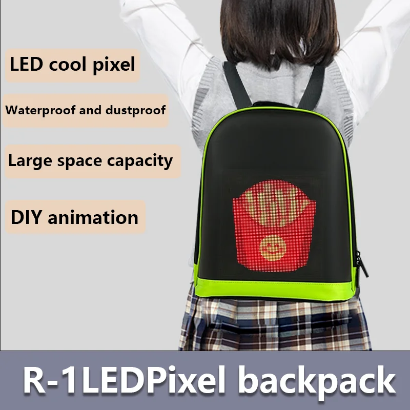 R1 Series Led Backpack For Students Children Illuminated Pixel Display Screen Fashionable Trendy Sports Leisure Advertising