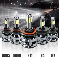 2 pieces of 20000lm  ultra bright LED headlights, suitable for car bulbs, mini fog lights 6000k H4 H1 H7 H13 9005 9006 9007