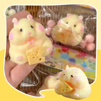 Silicone Hamster Squeeze Toy, Soft Cartoon Fidget Toy, 3D Fidget Toy, Pinch Descompressão Toy, Piadas Práticas