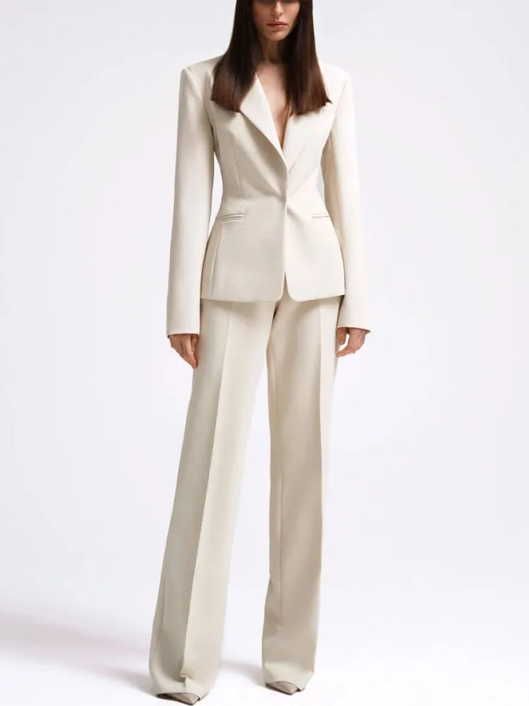 Abito da donna 2 pezzi bottone singolo solido sottile per matrimonio lavoro d'affari ufficio pendolarismo quotidiano set casual blazer e pantaloni тистюм