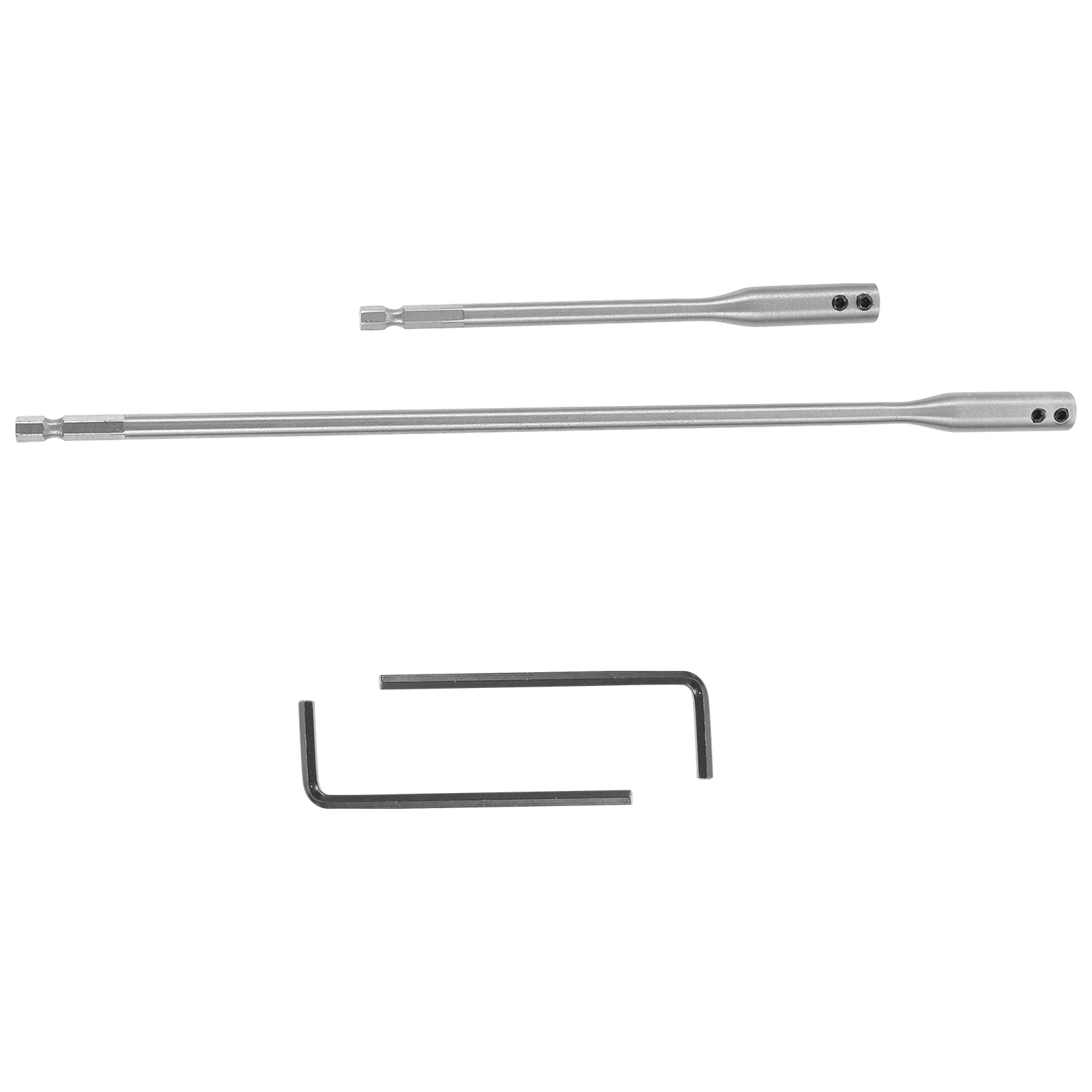 

4Pc Drill Bit Extension Set 150mm 300mm Wrench Metal Rust Resistant Versatile Precision Lightweight Portable