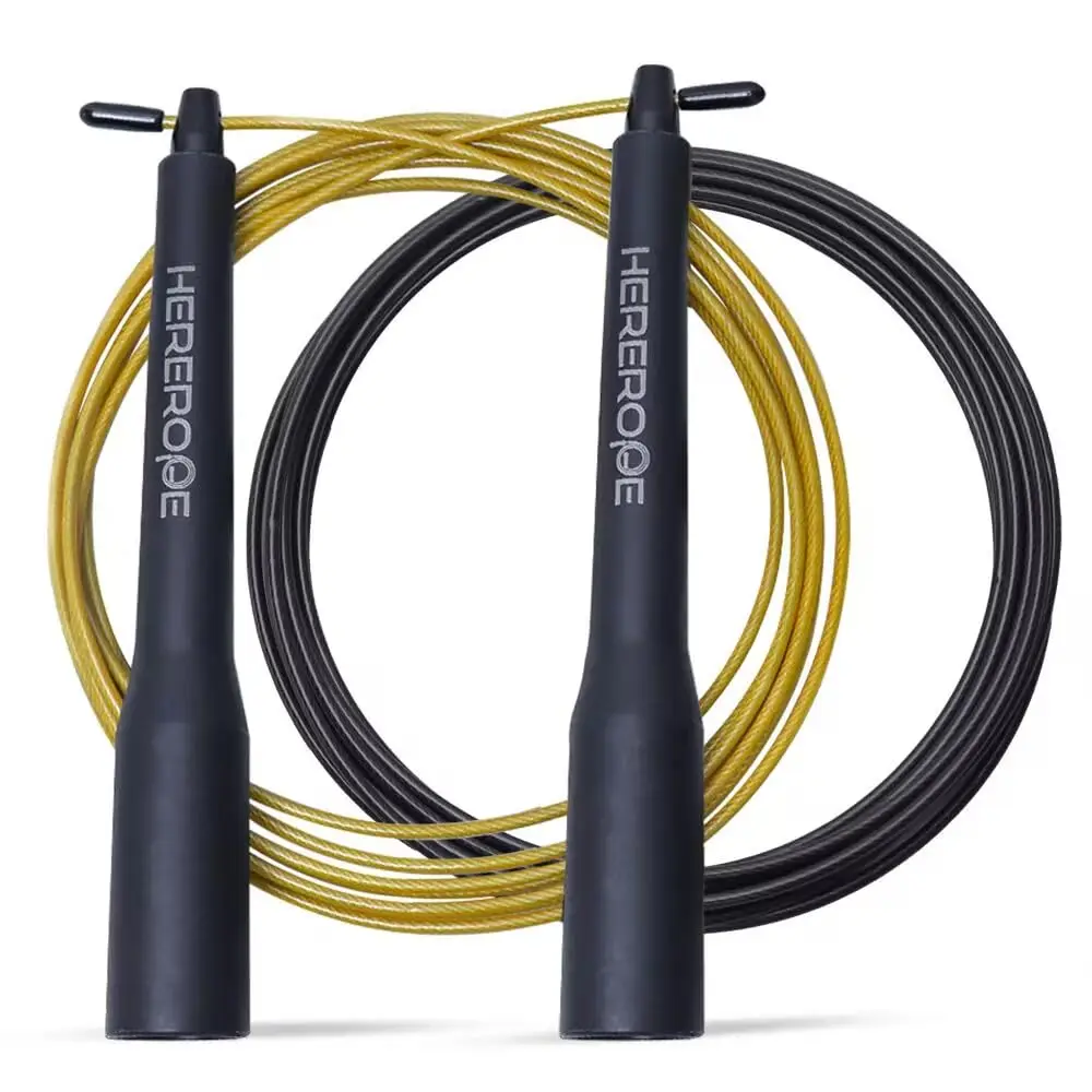 

Скоростная скакалка для мужчин и женщин, скакалка Hererope с двойной подшипниковой системой, 2 троса, регулируемая скакалка для бокса, кроссфита