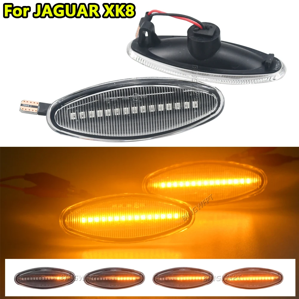

Flowing Side Repeater Light LED Dynamic Side Marker Turn Signal Lights Indicator Blinker Lamp For Jaguar S-Type XK8 XJ X350
