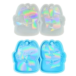 LLavero de luz y sombra, molde de silicona Perforable, Pendientes colgantes hechos a mano, regalo de cumpleaños del Día de San Valentín, joyería