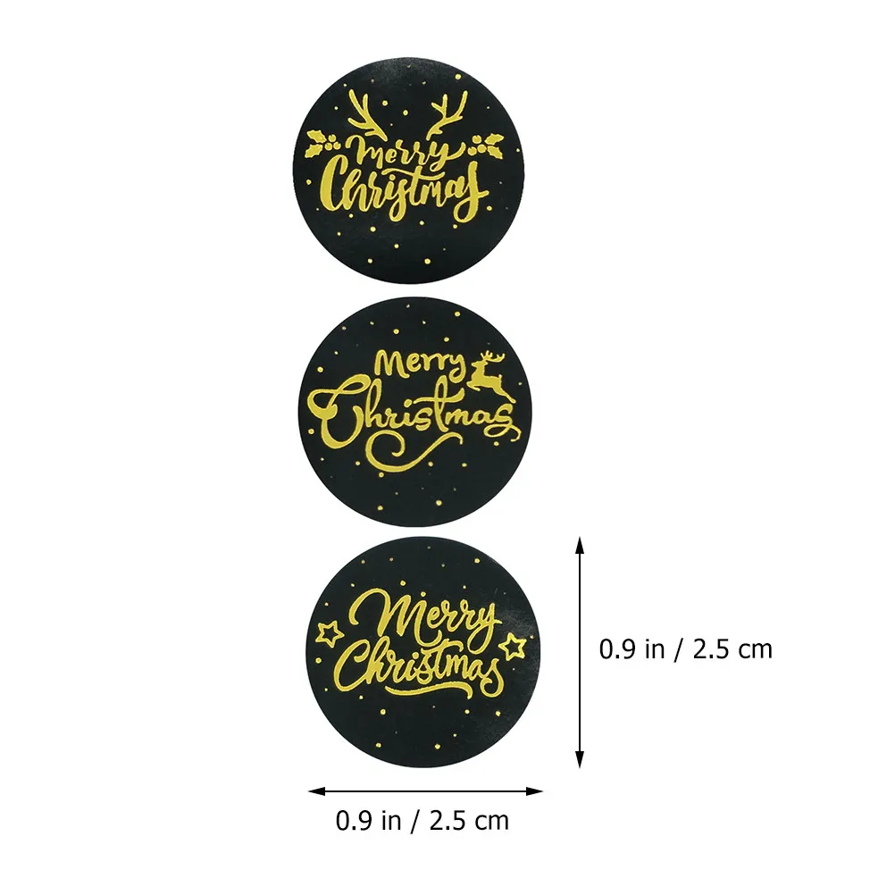 2 Rolls Christmas Seal Stickers Gold Adhesive Sealing Labels for Gifts Candy Wrapping Christmas Party Decoration