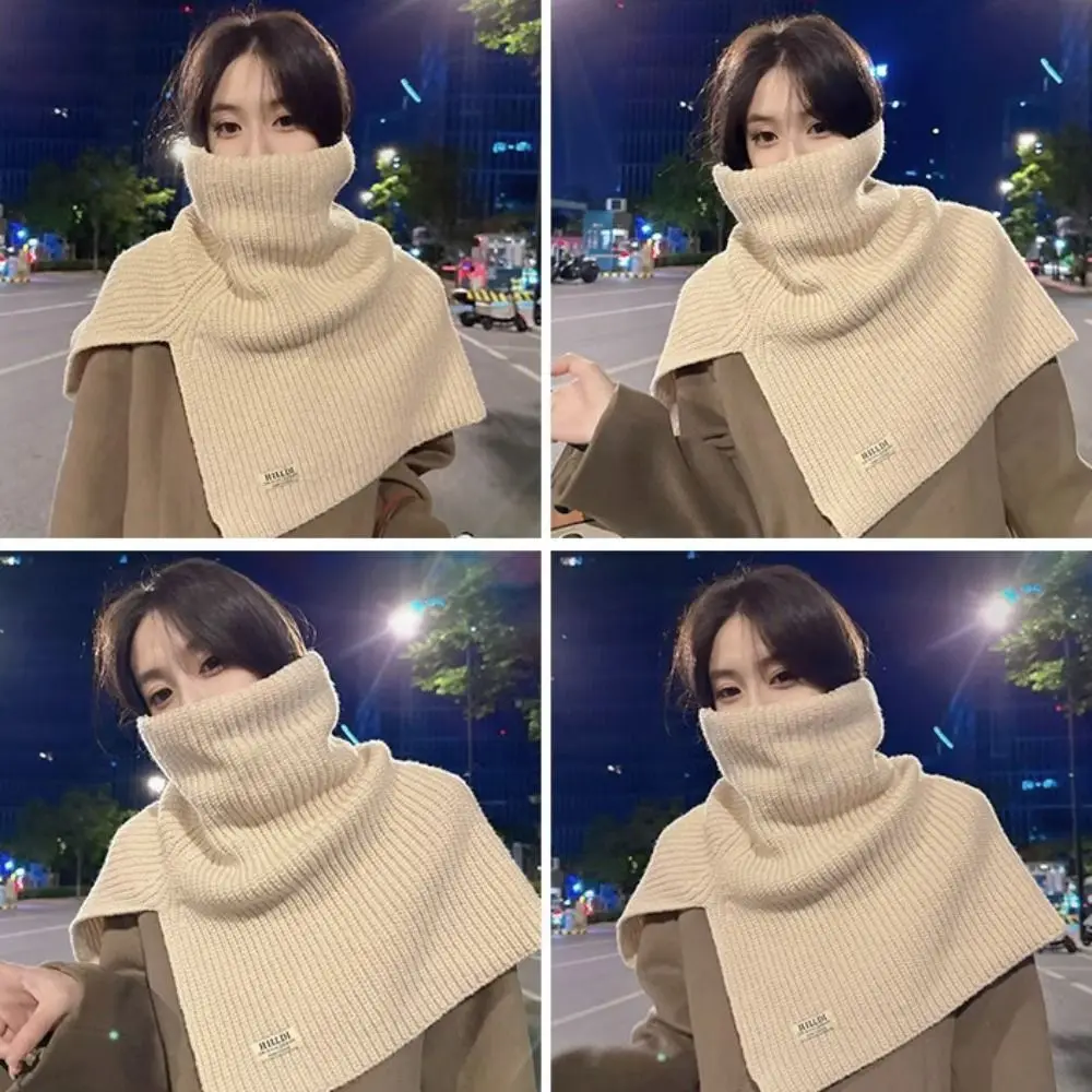 

Irregular Solid Color High Collar Shawl Irregular Wool Scarf Shawl Wraps Korean Style Scarves High Collar Neck Wraps Autumn