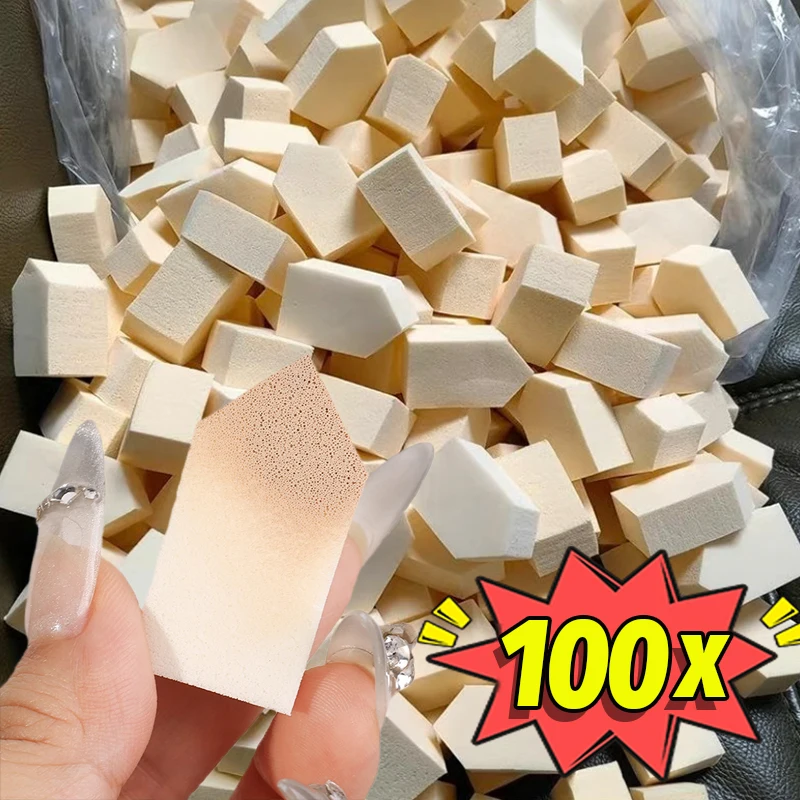 20-100Pcs Mini House Shape Latex Cosmetic Puff Foundation Concealer Wet Dry Use Powder Puffs Facial Detail Beauty Smearing Tools