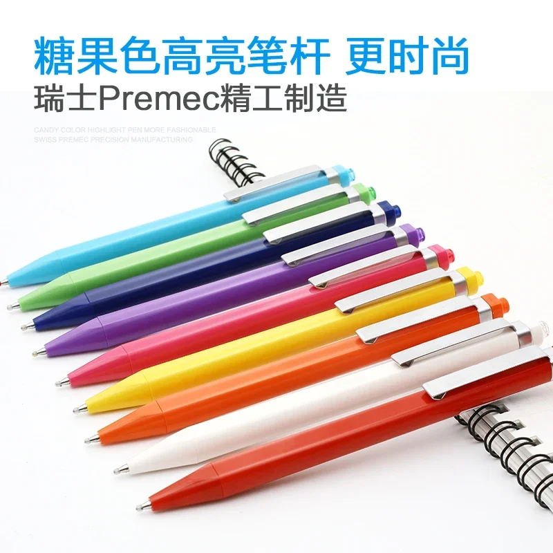 5PCS Switzerland Premec Candy Bright Gel Pen P1003 Solid Color Simple Metal 0.5mm Roller Ball Pen
