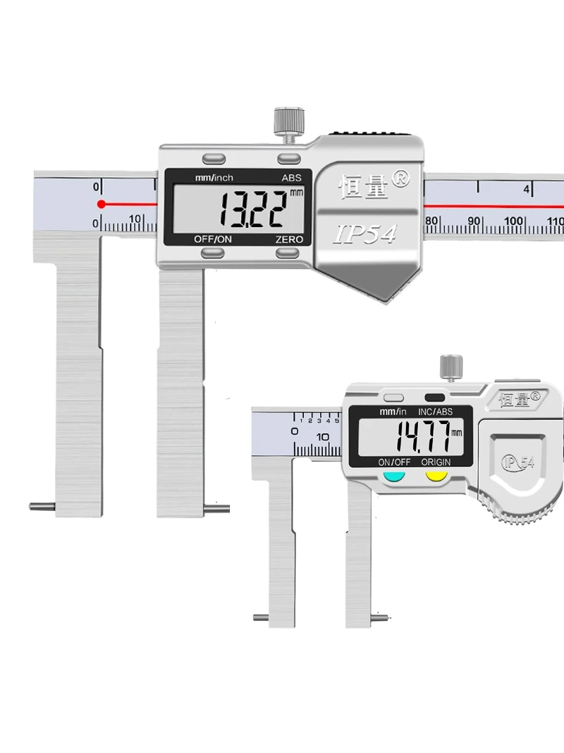 HENGLIANG Digital Caliper with Round Measuring Points for Inside Grooves 24-150mm 25-200mm 30-300mm 0.01mm 80-500mm