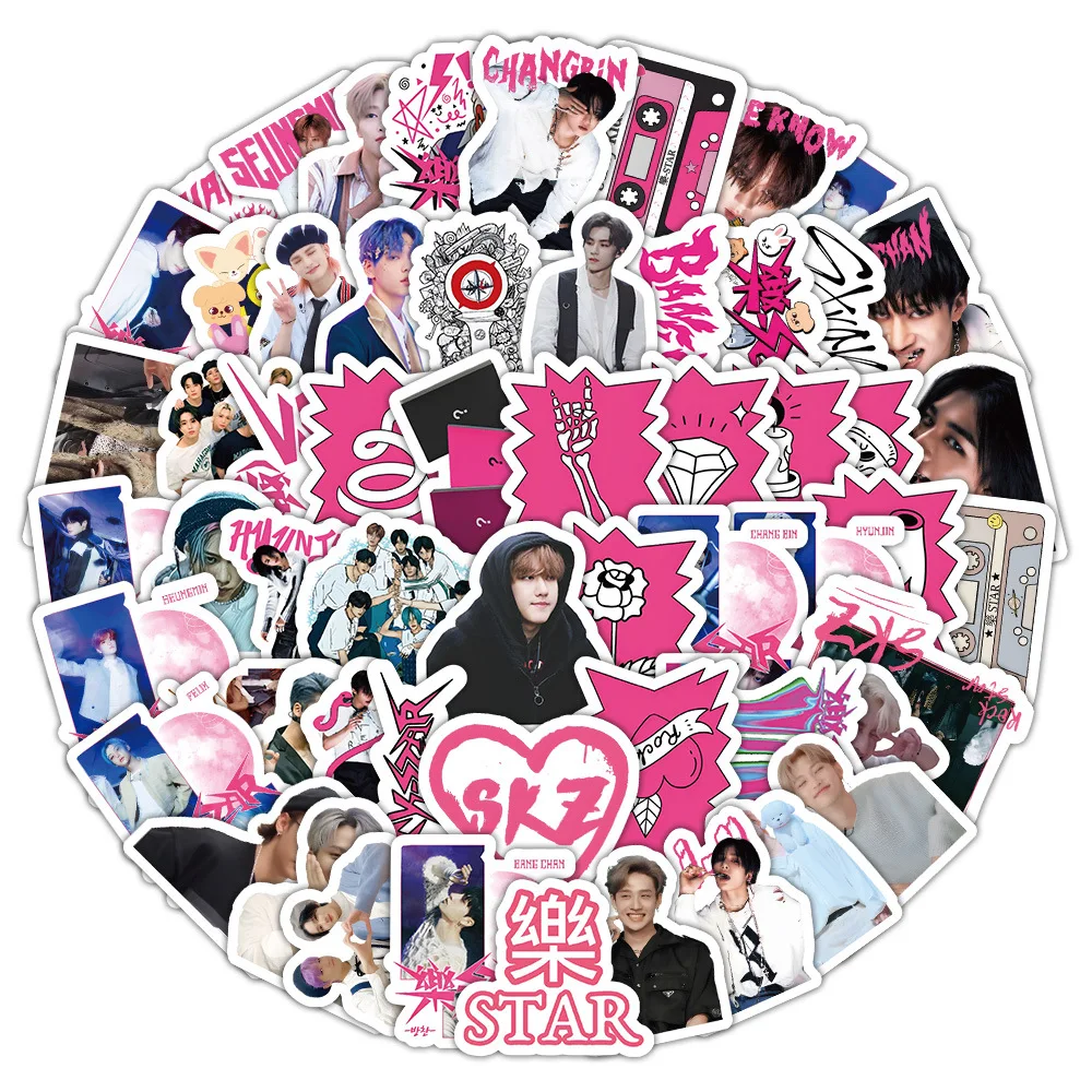 

10/60PCS Stray Kids Cartoon Cute Funny Doodle Decoration Stickers Decal Kids Toy Gift for Guitar Scooter Phone Case Water Cup