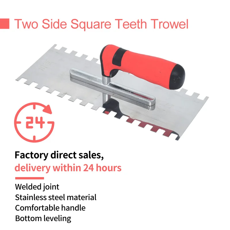 Imagem -04 - Trowel de com Borracha Ergonômica Grip Entalhe Quadrado Telha e Piso Comfort Handle Side 10 mm 11.02x4.33 Aço Inoxidável