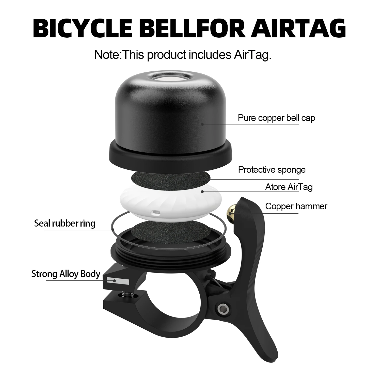 جهاز تعقب جرس الدراجة الذكي ، جهاز تحديد المواقع ، محدد مواقع مضاد للسرقة ، علامة هواء أبل ، دراجة كهربائية ، سكوتر ، شهادة MFI