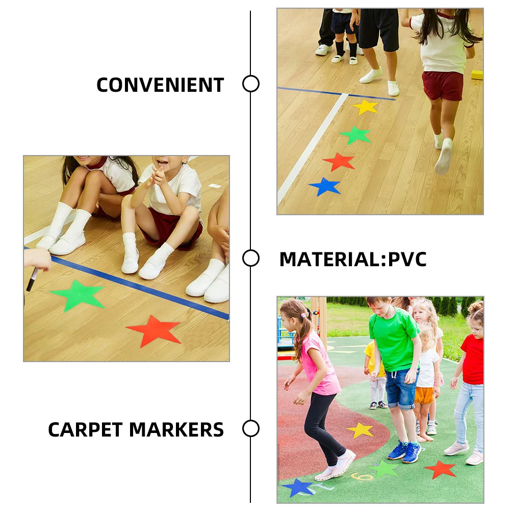 4 قطعة علامات السجاد على شكل نجمة منصات وضع العلامات على الأرض الملونة للتدريب في الفصول الدراسية أدوات تحديد بقعة خفة الحركة لوضع علامات على الأرض #1