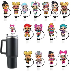 1-15PCS Cute JOJO Girls Straw Cover Cap 10MM Drink Straw Plug Reusable Splash Proof Drinking Fit Cup Straw Cap Charms Pendant