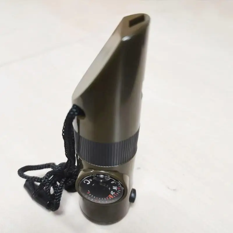 LED ميزان الحرارة البوصلة سبعة في واحد صافرة في الهواء الطلق صفارة إنقاذ الحياة صافرة الرياضة مدرب صافرة الحكم صافرة