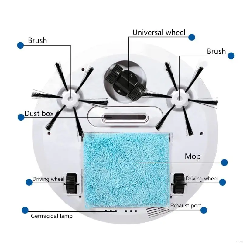 3 في 1 الفراغات الآلية الآلية الروبوتية القابلة لإعادة الشحن/الجافة الاستخدام الهدوء للغاية للرخام الصلب الأرضية الطابق الأرض
