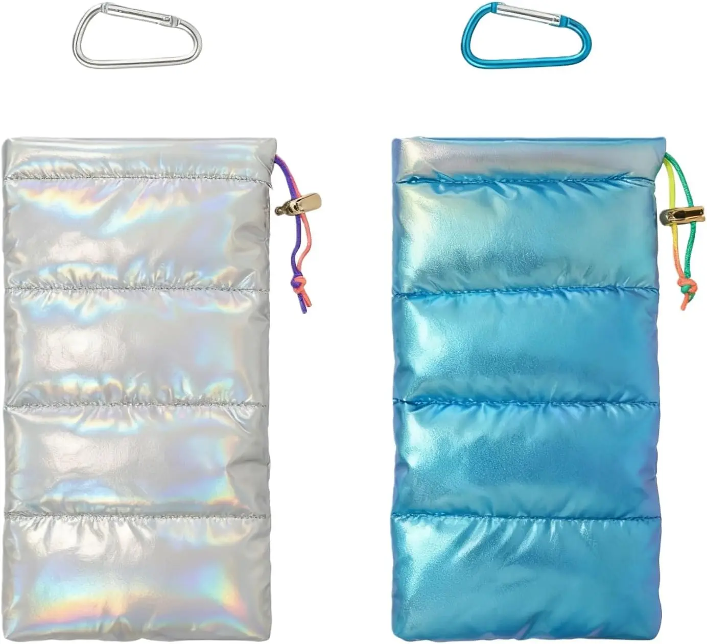 

2 Pack GlassesBag Phone Case with Carabiner, Soft Protective Phone Pouch Suitable for Outdoor Camping Hiking Skiing
