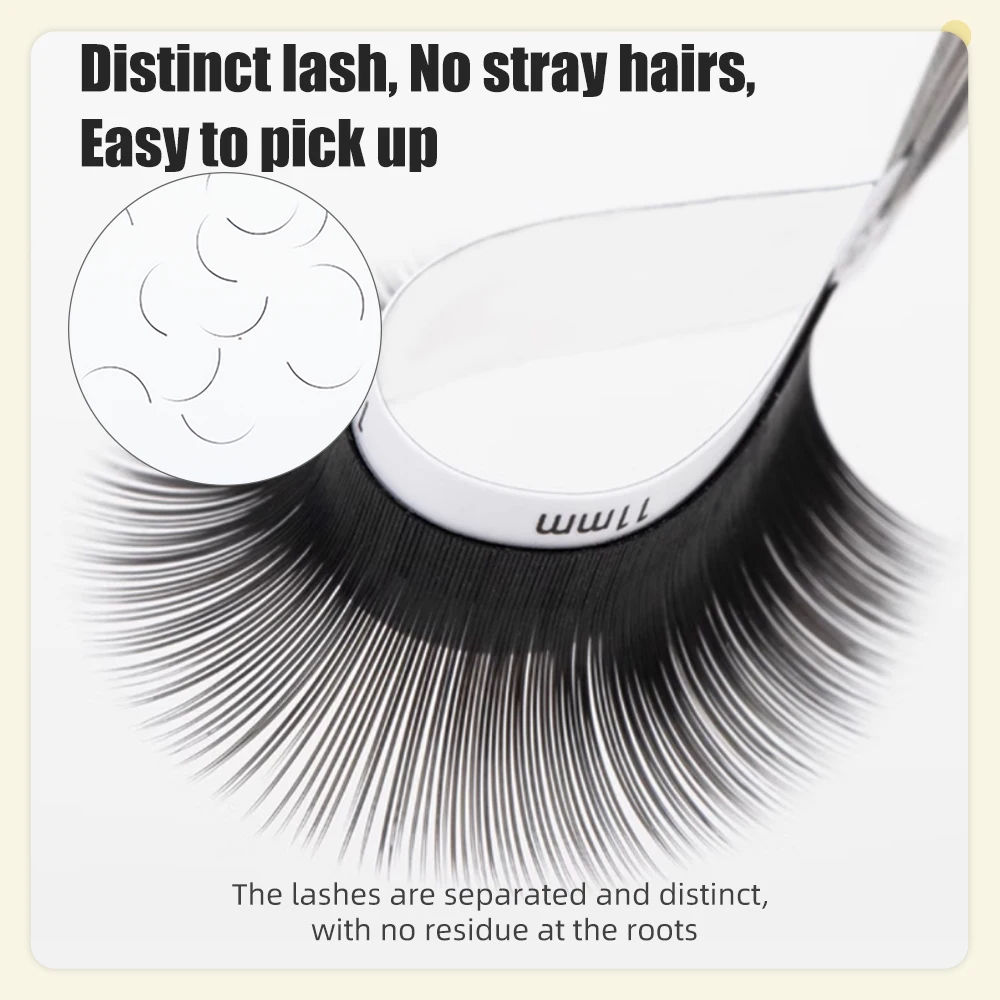 Yelix New 12 Rows Flat Ellipse Eyelashes Extensions 0.15 Matte Black Split Tips False Eyelashes Natural Soft Lashes Makeup Tools