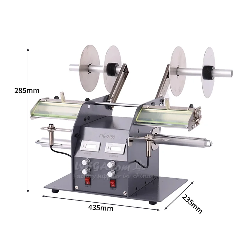 Automatic  Dual Heads Label Peeling Machine Peeling  Sealing Sticker Stripping Width 5-200mm With Counting Function