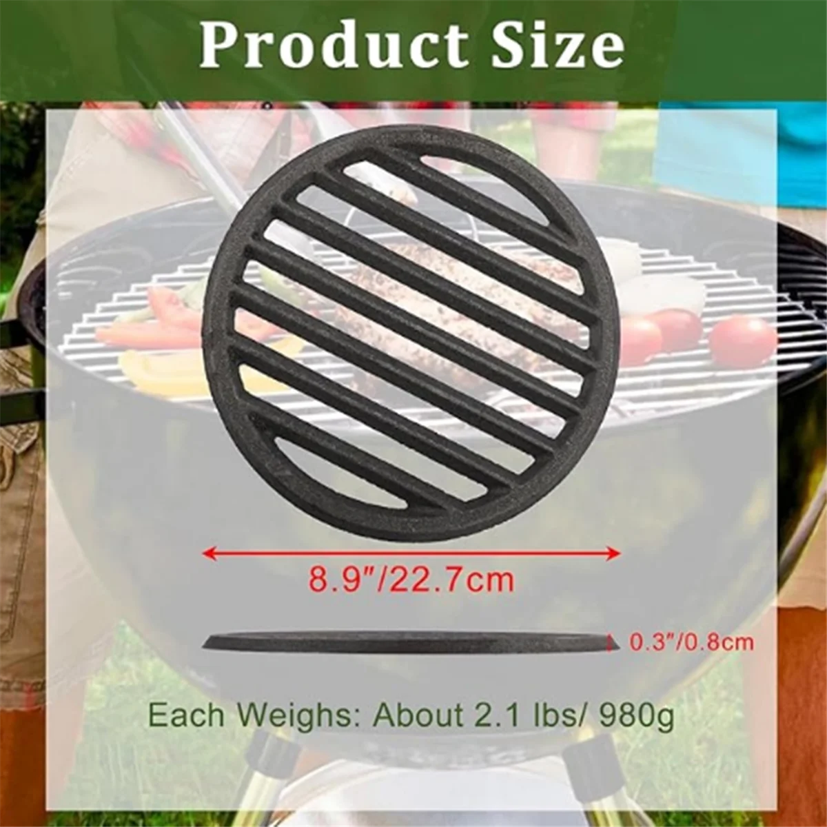 

A04I Cast Iron Bottom Fire Grate Round BBQ Grill Grate, High Heat Charcoal Plate Bottom Grate Grill Parts 9 Inch
