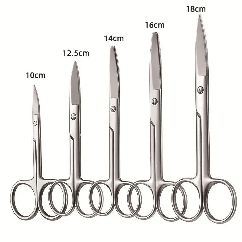 Hot Stainless Steel Surgical Straight Bend Tip Surgical Instruments Stitches Tissue Scissors  Emergency Field Equip Shearing