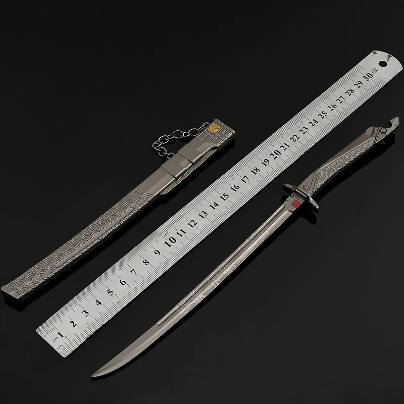 Espada Ming de arena de 30cm/11,81 pulgadas, cuchillo Xiuchun con funda, juego periférico, armas de artes marciales, modelo ornamental, juguete para regalo para niño