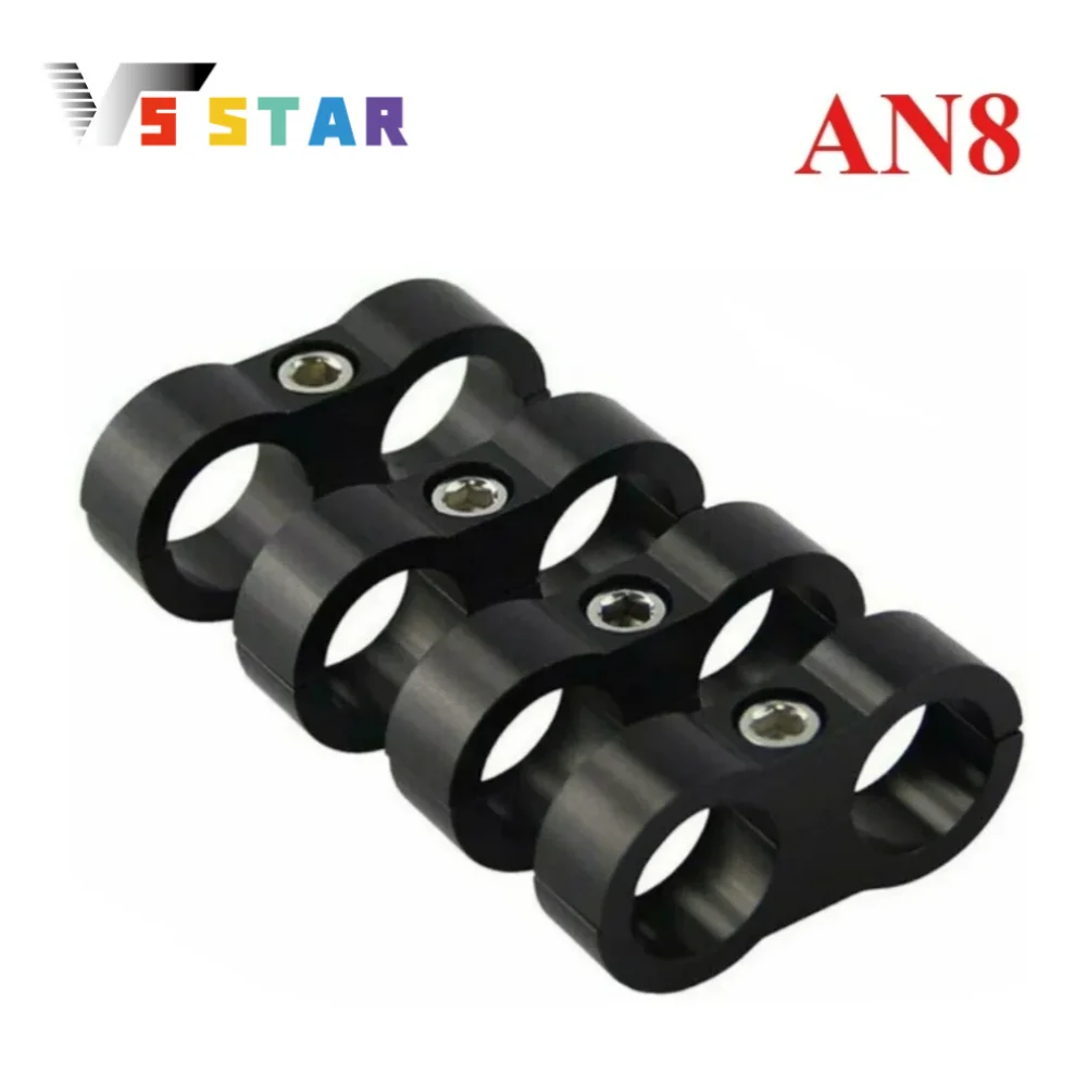 

4 шт., заготовка, алюминиевый разделитель шланга, фитинг, разъем AN8, масляный топливный шланг, линия для масла, топлива, воды, жидкости, воздушная линия, черный