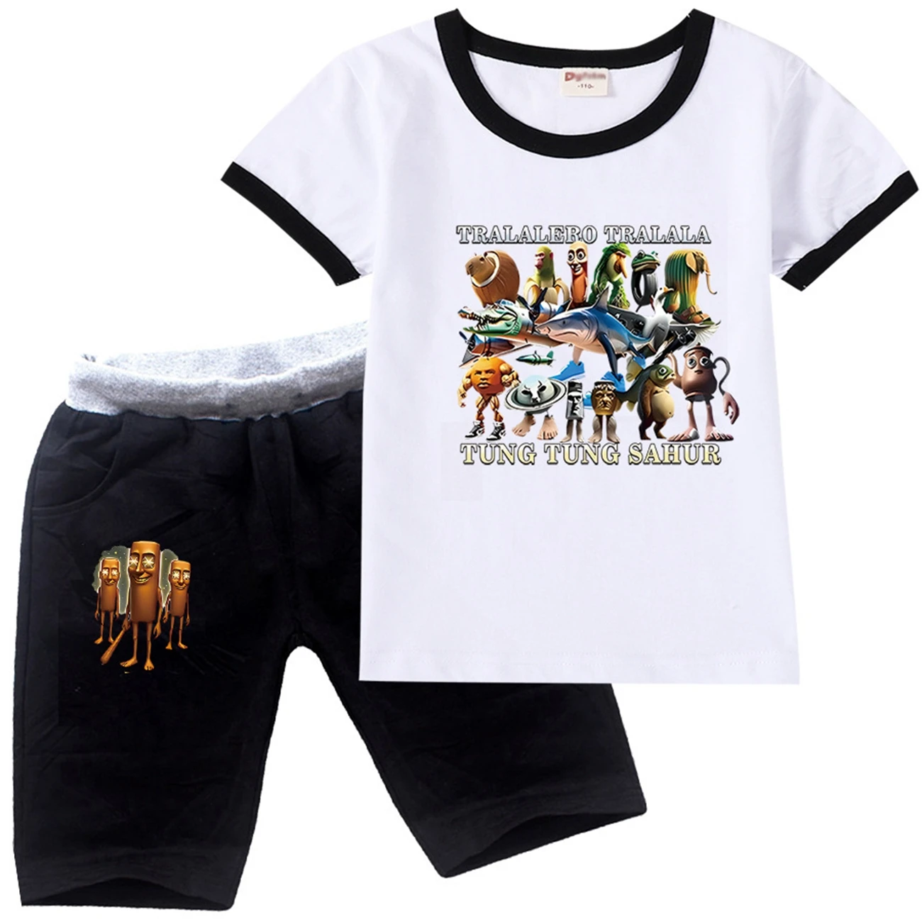 

TungTungTung Sahur Cartoon Kids Summer Clothing Set - Girls Sports Suit with T-Shirt & Pants Boys Baby Outfits Pajamas Best Gift