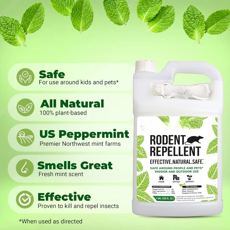 Gallon (128 oz) Rodent Natural Peppermint Oil Spray accesorios desbrozadora