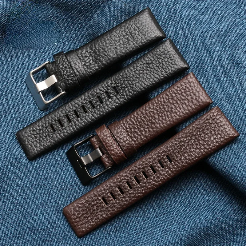 Genuine Leather Watch Strap for Diesel Dz4343 Dz1657 Dz4323 Waterproof Sweat-Proof Women Watchband Accessories 22 24 26 28 30mm