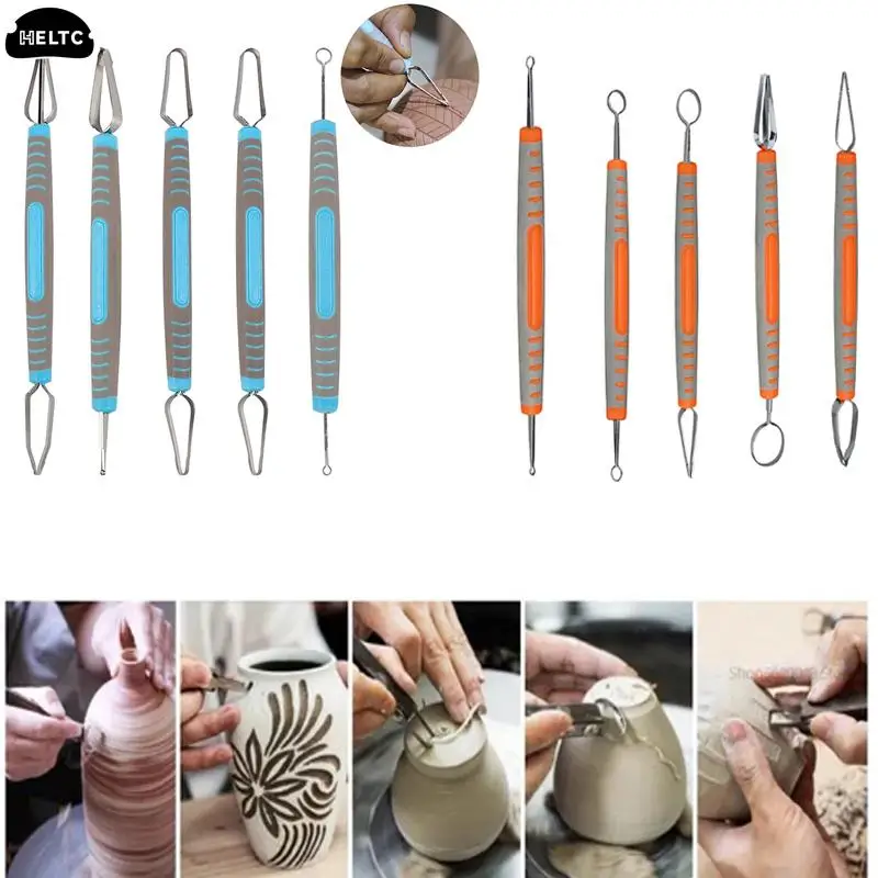 Clay Double Head Carving Knife Pottery Texture Tool Carving Knife Handmade Double Head Ring Carving Knife Clay Fine Carving Tool