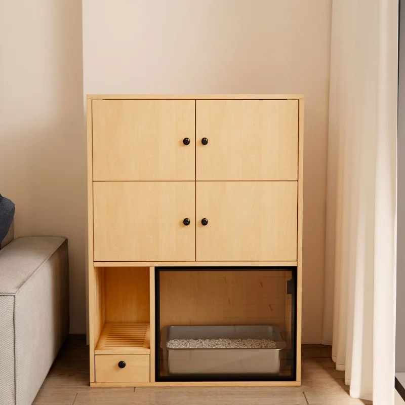 Cat toilet multi-functional cat litter cabinet, oversized storage cabinet, cat litter basin storage and storage integrated